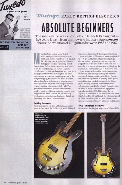 Guitar And Bass Magazine August 2015 The Guitar Collection