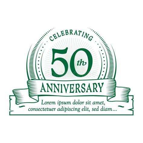 50th Anniversary Design Template 50 Years Logo Fifty Years Vector And