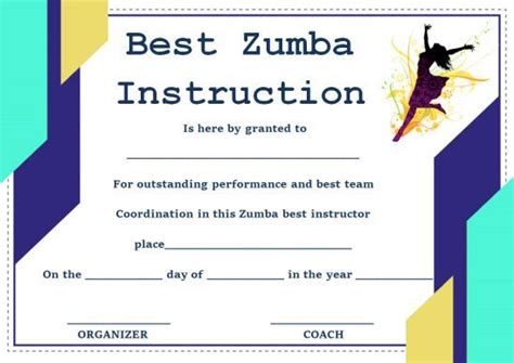Zumba Certificate Templates 10 Free Customizable Design Templates
