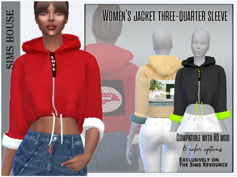 Womens Jacket Three Quarter Sleeve By Sims House At Tsr Sims 4 Updates