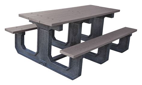 Ultrasite Rectangle Recycled Plastic Picnic Table 45nr1424 Gry8 Grainger