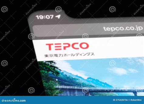 Close Up Tokyo Electric Power Company TEPCO Brand Logo Editorial
