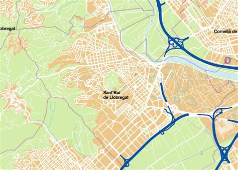 Sant Boi Llobregat Mapa Vectorial Illustrator Eps Ai Cc Bc Maps Mapa Vectorial Eps