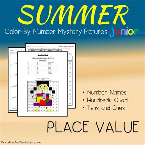 Summer Place Value Color By Number Printables And Worksheets