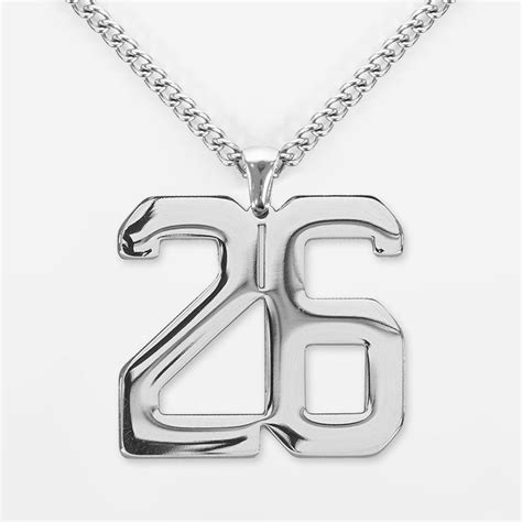 26 Number Pendant With Chain Necklace Stainless Steel Sleefs