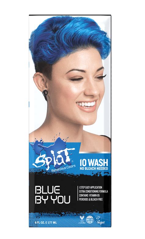 Splat 10 Wash Blue By You Hair Color No Bleach Temporary Blue Hair Dye