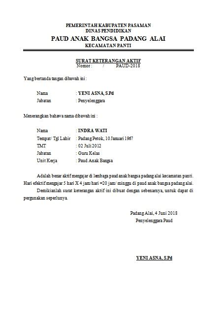 Surat Permohonan Resmi Guru Paud Porn Sex Picture