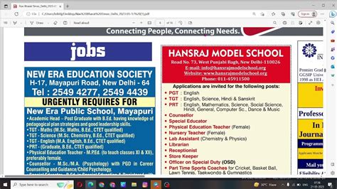 👩🙋‍♂️delhi ncr teacher vacancy private school vacancy in delhi teaching jobs in delhi youtube