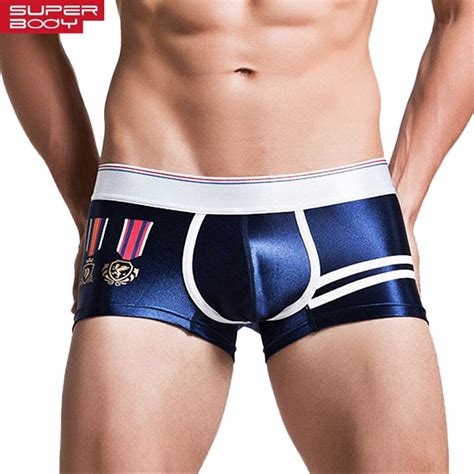 New High Quality Male Underwear Boxers Sexy Smooth Shiny Men Boxers