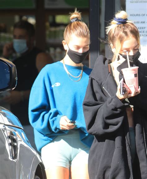 🔴 Hailey Bieber Showcases Her Supermodel Stems At The Juice Bar With Her Gal Pals 23 Photos