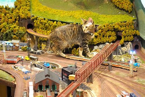 Images Of Kittens Roaming Around Railway Diorama Save Osaka Diner The
