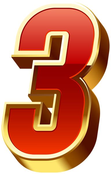 Number Three Gold Red Transparent Image Free Clip Art Flower