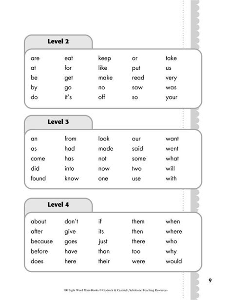 Scholastic 100 Sight Word Mini Books Sc 0439387809 Supplyme