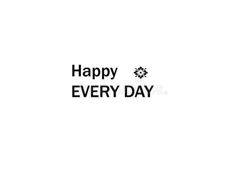 Happy Every Day Greeting Card Simple Set On White Background Happy