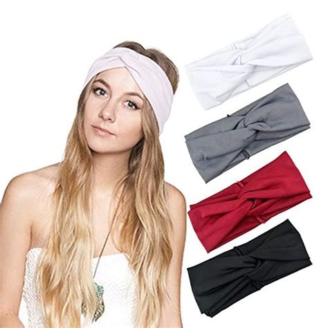vintage modern style elastic women turban headbands head wrap headband boho headband wide