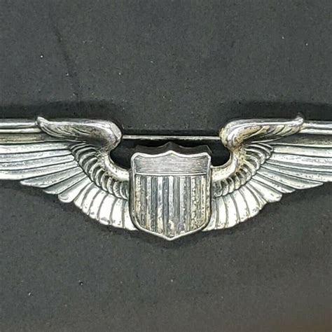 Wwii Us Army Air Force Pilot Wings 3″ Sterling Pinback Churchill