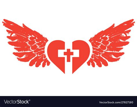 Crosses With Wings And Heart