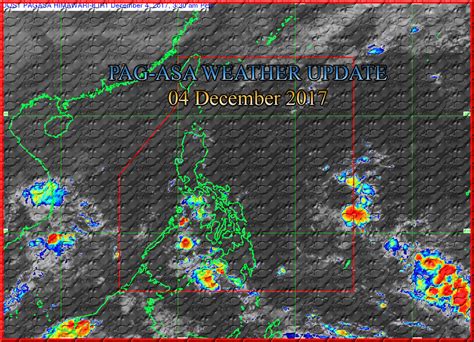 The state weather bureau, pagasa mactan forecasts high chance of rain over the weekend due to the monsoon trough. PAG-ASA Weather Update for 04 December 2017. - PH Trending
