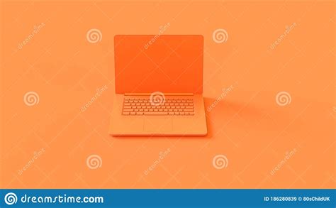 Orange Laptop Simple Stock Illustration Illustration Of Clean 186280839