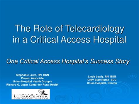 Ppt The Role Of Telecardiology In A Critical Access Hospital