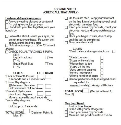 sample hand  foot score sheet  documents