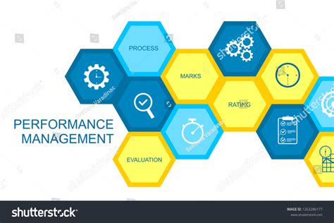 Performance Management Concept Composed Icons Form Vector De Stock