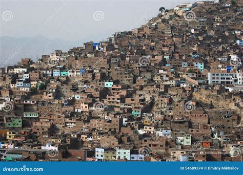 Caos Arquitectónico En Zonas De La Pobreza Lima Perú Imagen De