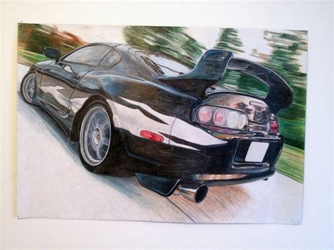 Color Pencil Drawing Of Toyota Supra By Leadgendairy Toyota Supra