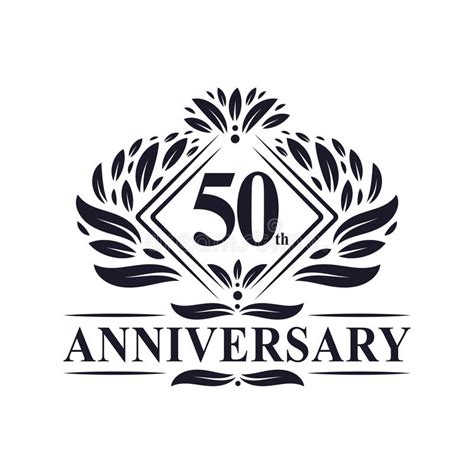 50 Years Anniversary Logo Luxury Floral 50th Anniversary Logo Stock