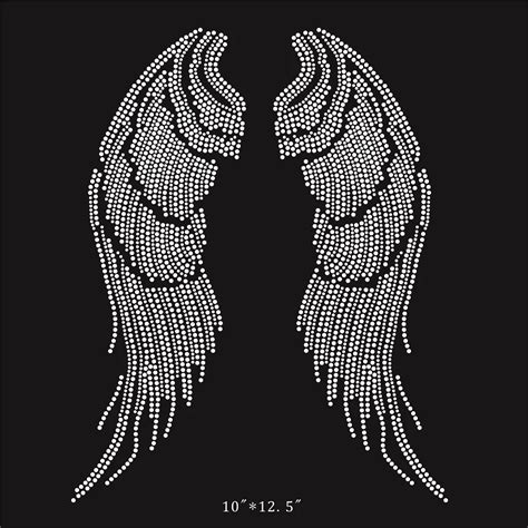 25 Pieceslot Angel Wing Iron On Rhinestone Design Bling Bling For Your