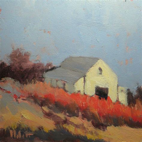 Painting Daily Heidi Malott Original Art White Barn Autumn Landscape