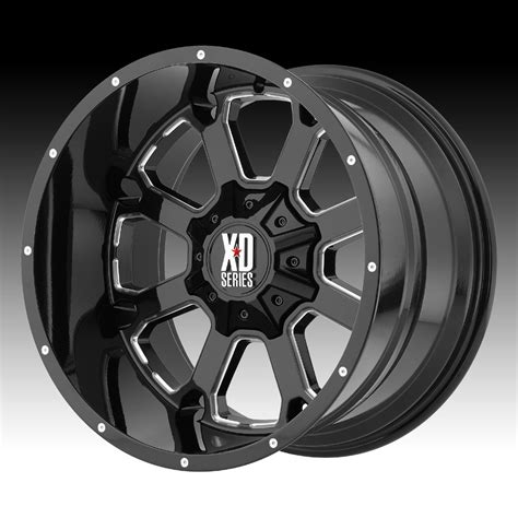 Xd Series Xd825 Buck 25 Gloss Black Milled Custom Wheels Rims Xd825