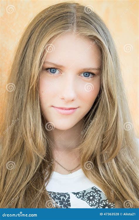 Young Beautiful Teenage Girl Portrait Headshot Stock Photo Image