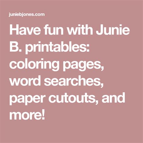 Download and print these junie b jones printable coloring pages for free. Have fun with Junie B. printables: coloring pages, word ...