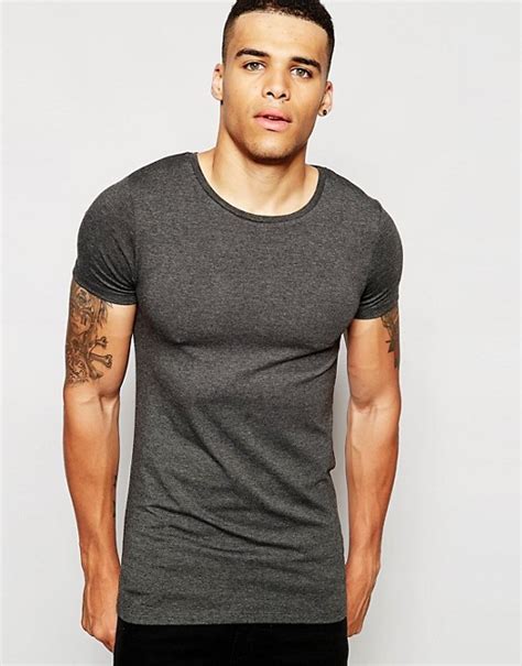 Asos Asos Longline Muscle Fit T Shirt With Crew Neck In Stretch