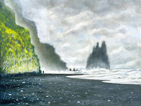 Iceland Reynisfjara Beach Painting By Stan Sweeney Fine Art America