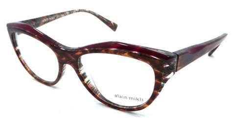 alain mikli rx eyeglasses frames a03041 4115 52x16 violet havana green italy rx eyeglasses