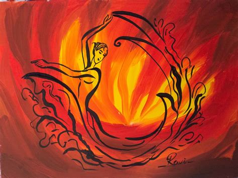 Buy Fire Dance Handmade Painting By Ravi Viswanathan Codeart2934