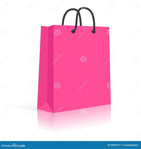 Blank Paper Shopping Bag With Rope Handles Stock Vector Illustration