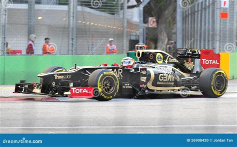 Romain Grosjean Racing In F1 Singapore Grand Prix Editorial Image