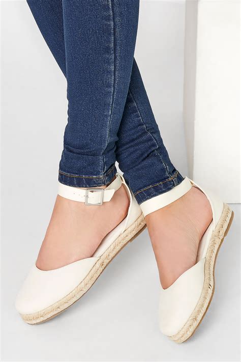 Lts White Closed Toe Espadrilles In Standard Fit Long Tall Sally