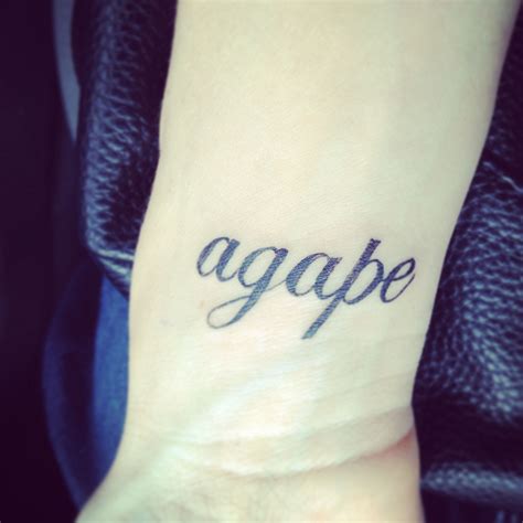 Meraki tattoo in quickpen font. My hub & I each got our own agape tattoos-unconditional love in Greek. A love described in the ...
