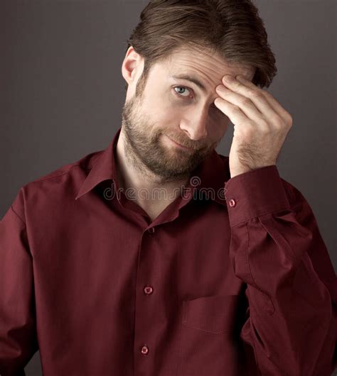 Forty Years Old Confused Man Scratching His Head Stock Photo Image Of