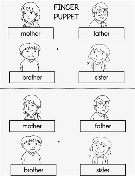 family finger puppets coloring pages atividades em