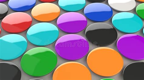 Blank Colorful Badges On Black Background Stock Illustration