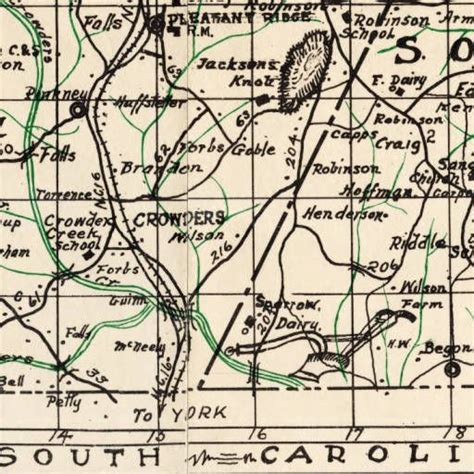 Industrial And Farm Map Of Gaston County North Carolina North