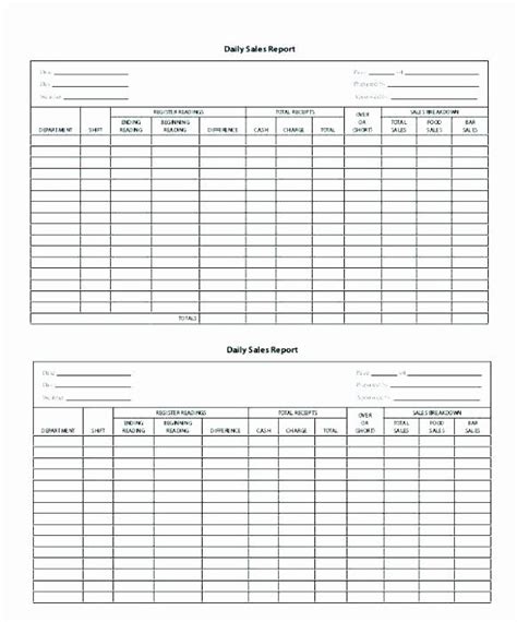 Printable Daily Cash Report Template Printable Word Searches