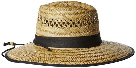 Adjustable One Size Sun And Fun Mens Straw Outback Lifeguard Sun Hat With