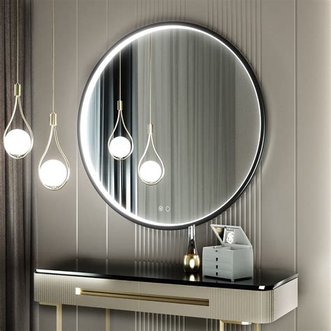 Keonjinn Led Round Mirror 32 Inch Bathroom Vanity Mirror With Lights