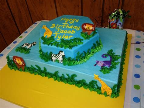 Baby Animal Zoo Cake For Boys First Birthday